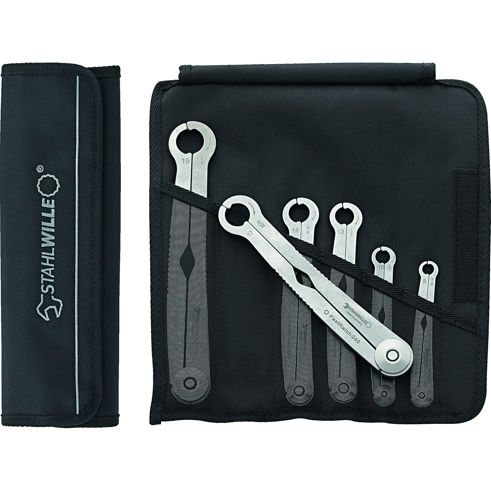 Stahlwille Ratchet Wrench Set — 8-19mm, 5/16in.-3/4in., 6-Piece, Stainless Steel, Ergonomic Design, Model# 240